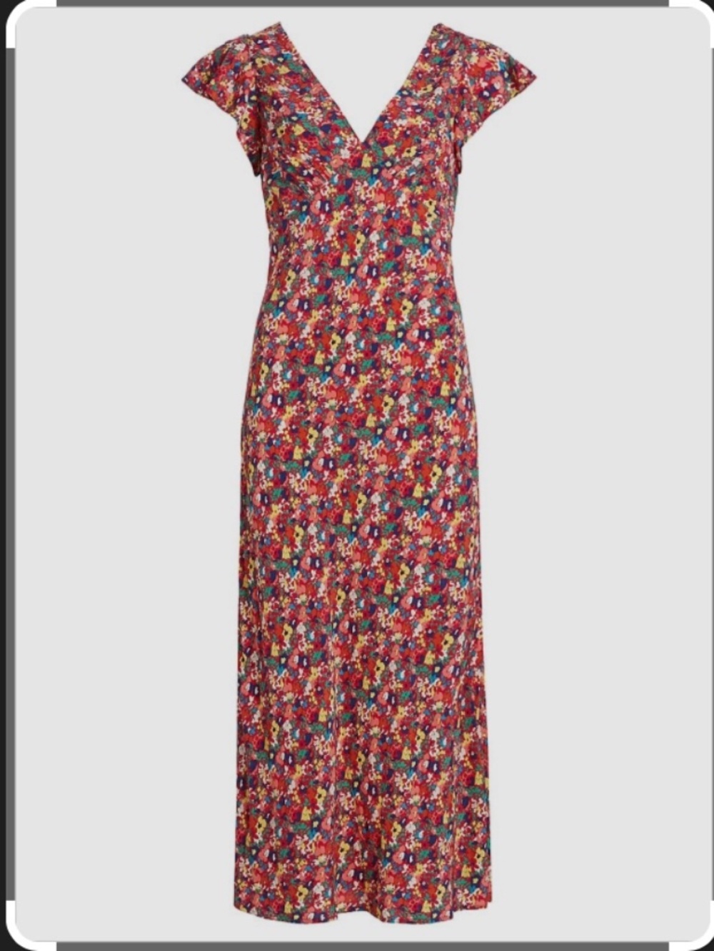 Rails red floral midi dress XS NWOT